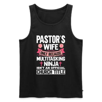 Pasteur Femme Jésus Appréciation de l’Église Chrétienne - Débardeur bio Premium Homme - noir - Devant - Michal (187cm)