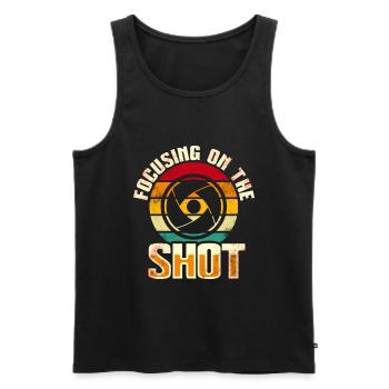 Photography - Photo shoot for photo camera. - Men's Premium Organic Tank Top - black - Front - AI Model Male 178 light (178cm)