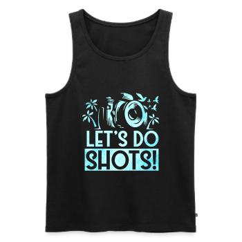 Photography - Photo shoot for photo camera. - Men's Premium Organic Tank Top - black - Front - AI Model Male 178 light (178cm)