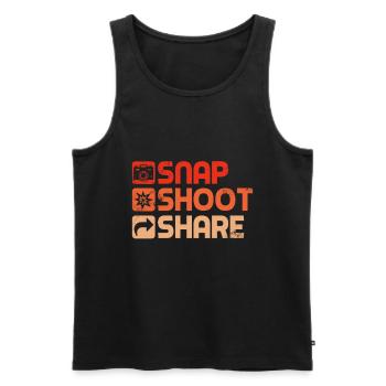 Photography - Photo shoot for photo camera. - Men's Premium Organic Tank Top - black - Front - AI Model Male 178 light (178cm)