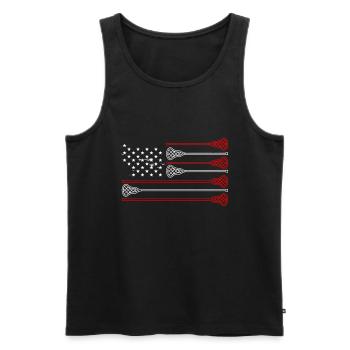 Lacrosse Torwart Lacrosse Handschuhe Kleben Locker - Männer Premium Bio Tank Top - Schwarz - Vorne - Michal (187cm)