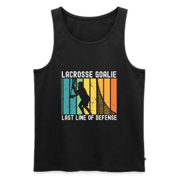 Lacrosse Torwart Lacrosse Handschuhe Kleben Locker - Männer Premium Bio Tank Top - Schwarz - Vorne - Michal (187cm)