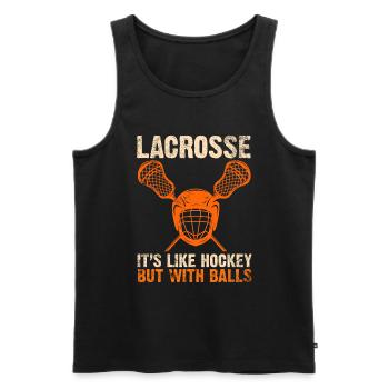 Lacrosse Torwart Lacrosse Handschuhe Kleben Locker - Männer Premium Bio Tank Top - Schwarz - Vorne - Michal (187cm)