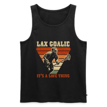 Lacrosse Torwart Lacrosse Handschuhe Kleben Locker - Männer Premium Bio Tank Top - Schwarz - Vorne - Michal (187cm)
