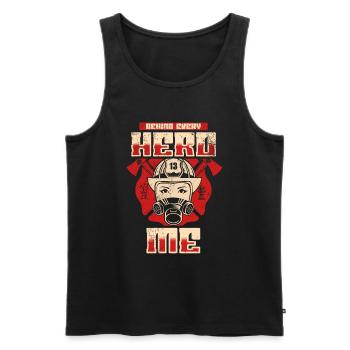 Équipes de pompiers ́ - Débardeur bio Premium Homme - noir - Devant - Michal (187cm)