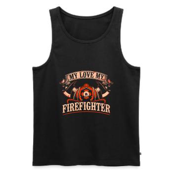 Équipes de pompiers ́ - Débardeur bio Premium Homme - noir - Devant - Michal (187cm)