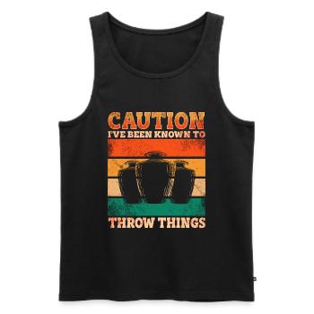 Ceramic Pottery Sculpture - Men's Premium Organic Tank Top - black - Front - AI Model Male 178 light (178cm)