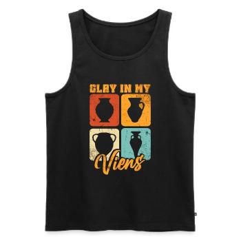 Ceramic Pottery Sculpture - Men's Premium Organic Tank Top - black - Front - AI Model Male 178 light (178cm)