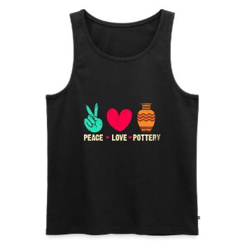 Ceramic Pottery Sculpture - Men's Premium Organic Tank Top - black - Front - AI Model Male 178 light (178cm)