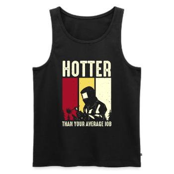 Schweißschweißarbeiterin Metallbearbeitungs - Männer Premium Bio Tank Top - Schwarz - Vorne - Michal (187cm)