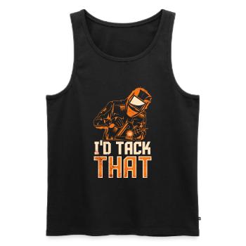 Schweißschweißarbeiterin Metallbearbeitungs - Männer Premium Bio Tank Top - Schwarz - Vorne - Michal (187cm)