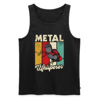 Schweißschweißarbeiterin Metallbearbeitungs - Männer Premium Bio Tank Top - Schwarz - Vorne - Michal (187cm)