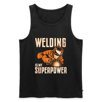 Schweißschweißarbeiterin Metallbearbeitungs - Männer Premium Bio Tank Top - Schwarz - Vorne - Michal (187cm)