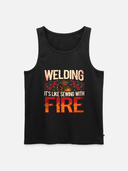 Schweißschweißarbeiterin Metallbearbeitungs - Männer Premium Bio Tank Top - Schwarz