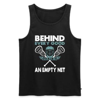 Lacrosse Goalkeeper Gloves Stick Lax Goalkeeper - Men's Premium Organic Tank Top - black - Front - Michal (187cm)