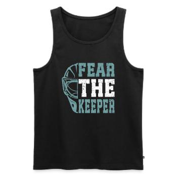 Lacrosse Goalkeeper Gloves Stick Lax Goalkeeper - Men's Premium Organic Tank Top - black - Front - Michal (187cm)