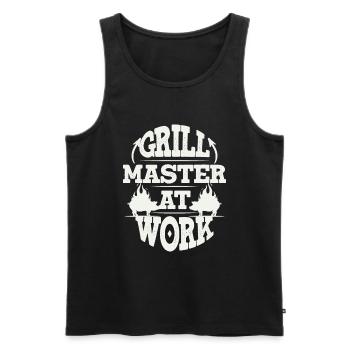 Griller le porc - Débardeur bio Premium Homme - noir - Devant - AI Model Male 178 light (178cm)