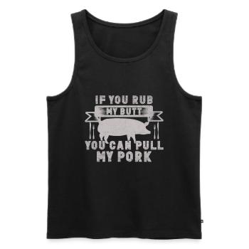 Griller le porc - Débardeur bio Premium Homme - noir - Devant - AI Model Male 178 light (178cm)