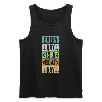 Bootskapitän Lustiger Bootssegelsee Boater - Männer Premium Bio Tank Top - Schwarz - Vorne - Michal (187cm)