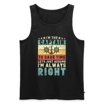 Bootskapitän Lustiger Bootssegelsee Boater - Männer Premium Bio Tank Top - Schwarz - Vorne - Michal (187cm)