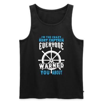 Bootskapitän Lustiger Bootssegelsee Boater - Männer Premium Bio Tank Top - Schwarz - Vorne - Michal (187cm)