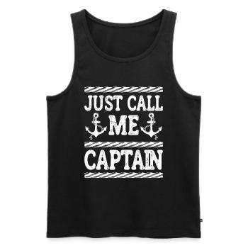 Bootskapitän Lustiger Bootssegelsee Boater - Männer Premium Bio Tank Top - Schwarz - Vorne - Michal (187cm)