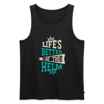 Boat Captain Funny Boat Sailing Lake Boater - Men's Premium Organic Tank Top - black - Front - Michal (187cm)