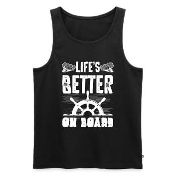 Boat Captain Funny Boat Sailing Lake Boater - Men's Premium Organic Tank Top - black - Front - Michal (187cm)