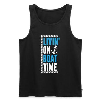 Bootskapitän Lustiger Bootssegelsee Boater - Männer Premium Bio Tank Top - Schwarz - Vorne - Michal (187cm)