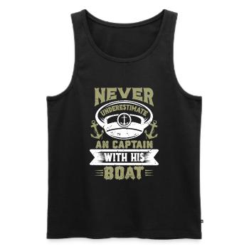 Bootskapitän Lustiger Bootssegelsee Boater - Männer Premium Bio Tank Top - Schwarz - Vorne - Michal (187cm)