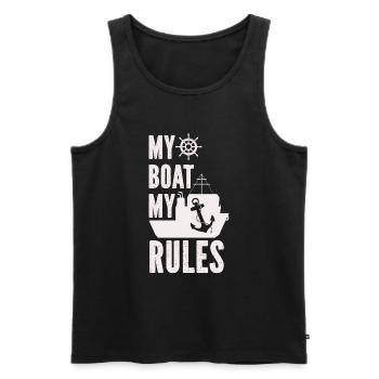 Bootskapitän Lustiger Bootssegelsee Boater - Männer Premium Bio Tank Top - Schwarz - Vorne - Michal (187cm)