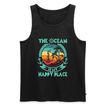 Bootskapitän Lustiger Bootssegelsee Boater - Männer Premium Bio Tank Top - Schwarz - Vorne - Michal (187cm)