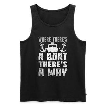 Bootskapitän Lustiger Bootssegelsee Boater - Männer Premium Bio Tank Top - Schwarz - Vorne - Michal (187cm)