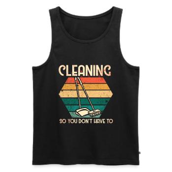 Housekeeping Week Geschenke Reinigungsliebhaber - Männer Premium Bio Tank Top - Schwarz - Vorne - Michal (187cm)