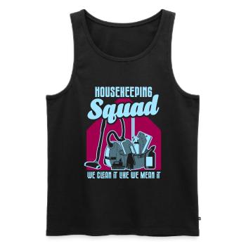 Housekeeping Week Geschenke Reinigungsliebhaber - Männer Premium Bio Tank Top - Schwarz - Vorne - Michal (187cm)