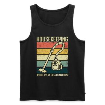 Housekeeping Week Geschenke Reinigungsliebhaber - Männer Premium Bio Tank Top - Schwarz - Vorne - Michal (187cm)