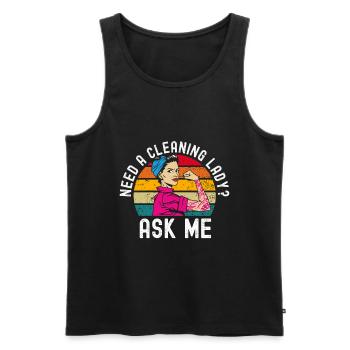 Housekeeping Week Geschenke Reinigungsliebhaber - Männer Premium Bio Tank Top - Schwarz - Vorne - Michal (187cm)