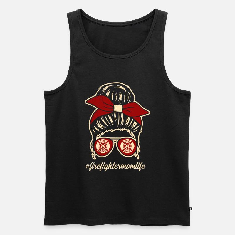 Feuerwehrmutter Feuerwehr Mutter - Männer Premium Bio Tank Top - Schwarz