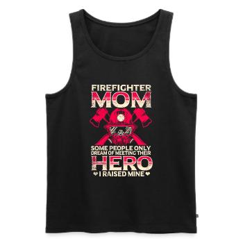 Feuerwehrmutter Feuerwehr Mutter - Männer Premium Bio Tank Top - Schwarz - Vorne - Michal (187cm)