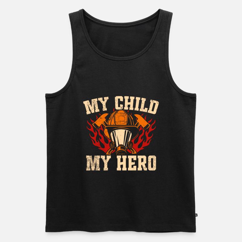 Feuerwehrmutter Feuerwehr Mutter - Männer Premium Bio Tank Top - Schwarz