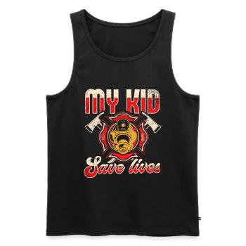 Feuerwehrmutter Feuerwehr Mutter - Männer Premium Bio Tank Top - Schwarz - Vorne - Michal (187cm)