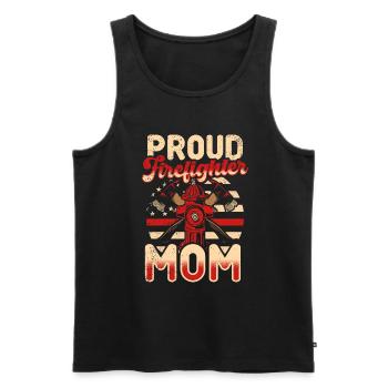Feuerwehrmutter Feuerwehr Mutter - Männer Premium Bio Tank Top - Schwarz - Vorne - Michal (187cm)