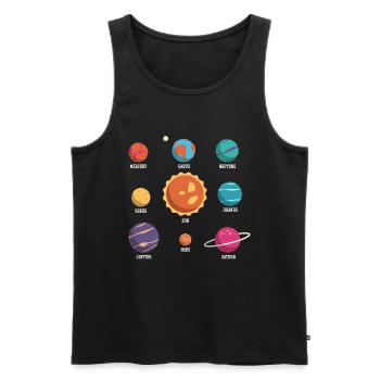 Solar System, Planets, Science Space, Astrology - Men's Premium Organic Tank Top - black - Front - Michal (187cm)