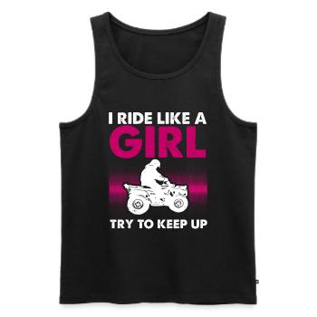 Quadgirl ATV 4 Wheeler Off Roading Lover - Männer Premium Bio Tank Top - Schwarz - Vorne - AI Model Male 178 light (178cm)