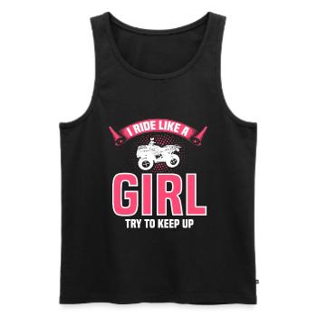 Quadgirl ATV 4 Wheeler Off Roading Lover - Männer Premium Bio Tank Top - Schwarz - Vorne - AI Model Male 178 light (178cm)