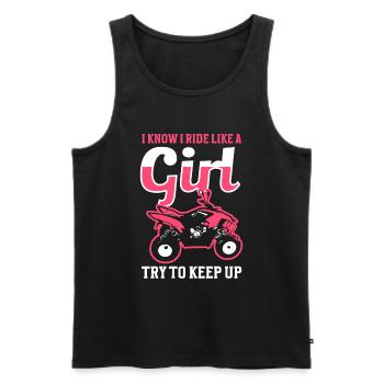 Quadgirl ATV 4 Wheeler Off Roading Lover - Männer Premium Bio Tank Top - Schwarz - Vorne - AI Model Male 178 light (178cm)