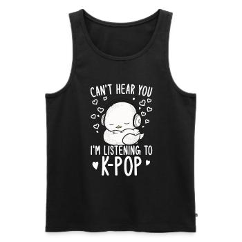 Can't Hear You I'm Listening Kpop Duck K-pop - Männer Premium Bio Tank Top - Schwarz - Vorne - Michal (187cm)