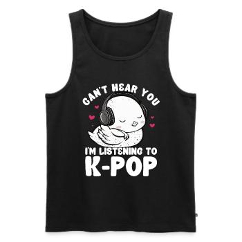 Can't Hear You I'm Listening Kpop Duck K-pop - Männer Premium Bio Tank Top - Schwarz - Vorne - Michal (187cm)