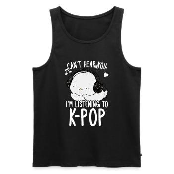 Can't Hear You I'm Listening Kpop Duck K-pop - Männer Premium Bio Tank Top - Schwarz - Vorne - Michal (187cm)
