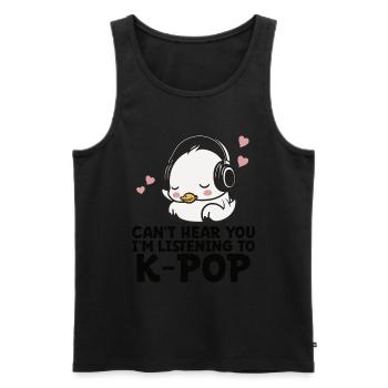 Can't Hear You I'm Listening Kpop Duck K-pop - Männer Premium Bio Tank Top - Schwarz - Vorne - Michal (187cm)